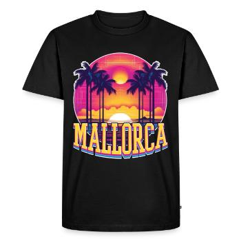Majorca Spain Island Summer Palm Trees Beach Party - Men's Premium Organic T-Shirt - black - Front - Nico (187cm)