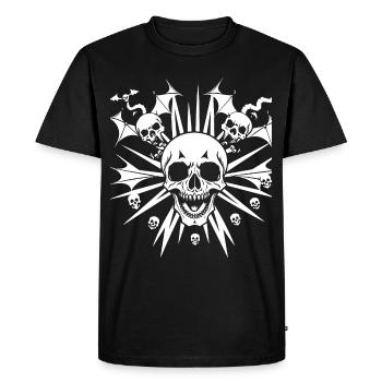 Horror Skull Skull Art Skull Gothic Heavy Metal - Men's Premium Organic T-Shirt - black - Front - Nico (187cm)