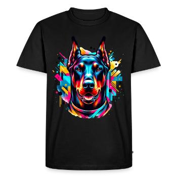 Chien peint sept - T-shirt Premium bio Homme - noir - Devant - Nico (187cm)