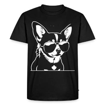 Chihuahua drôle portant des lunettes de soleil Chihuahuas - T-shirt Premium bio Homme - noir - Devant - Nico (187cm)