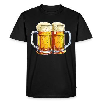 Chope à bière Chopes à bière Verres à bière Bière Alcool Alcool - T-shirt Premium bio Homme - noir - Devant - Nico (187cm)