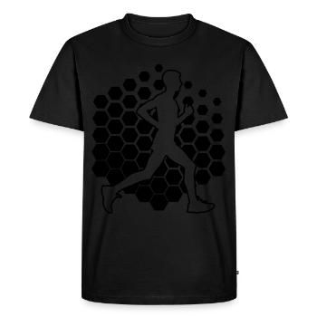 Jogging, Fitness, Course Femme, Course à pied, Cross Country - T-shirt Premium bio Homme - noir - Devant - Nico (187cm)