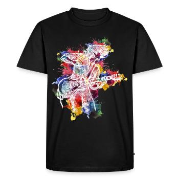 Guitar Evolution Watercolor Design for - Men's Premium Organic T-Shirt - black - Front - Nico (187cm)