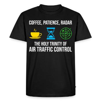 Contrôleur de la circulation aérienne Coffee Radar ATC Aviation - T-shirt Premium bio Homme - noir - Devant - Nico (187cm)