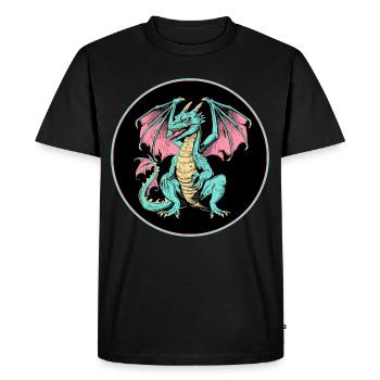 Un Dragon très cool. Une puissante créature fantasmatique - T-shirt Premium bio Homme - noir - Devant - Nico (187cm)