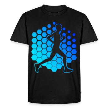 Fitness Homme Jogging Jogging Course à pied Femme - T-shirt Premium bio Homme - noir - Devant - Nico (187cm)
