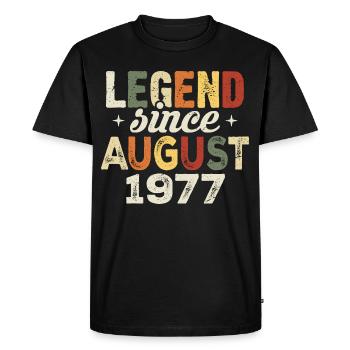 Août 1977 Anniversaire Août 1977 - Août 1977 - T-shirt Premium bio Homme - noir - Devant - Nico (187cm)