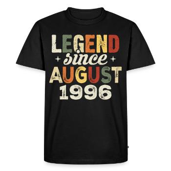 Août 1996 Anniversaire Août 1996 - Août 1996 - T-shirt Premium bio Homme - noir - Devant - Nico (187cm)