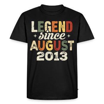 Août 2013 Anniversaire Août 2013 - Août 2013 - T-shirt Premium bio Homme - noir - Devant - Nico (187cm)