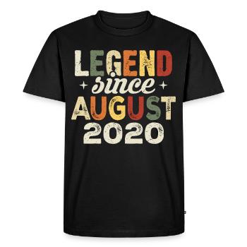 Août 2020 Anniversaire Août 2020 - Août 2020 - T-shirt Premium bio Homme - noir - Devant - Nico (187cm)