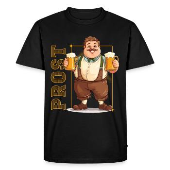 Beer Beer Mug Mass Mug Cheers Booze Lederhosen - Men's Premium Organic T-Shirt - black - Front - Nico (187cm)