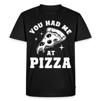 Pizza Italie Restauration rapide - T-shirt Premium bio Homme - noir - Devant - Nico (187cm)