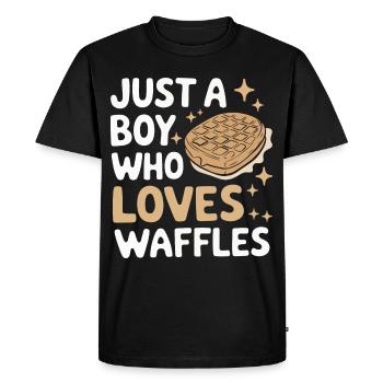Gaufres Bonbons pour le petit-déjeuner - T-shirt Premium bio Homme - noir - Devant - Nico (187cm)