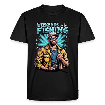 Weekends are for Fishing Fischen Angeln - Men's Premium Organic T-Shirt - black - Front - Nico (187cm)