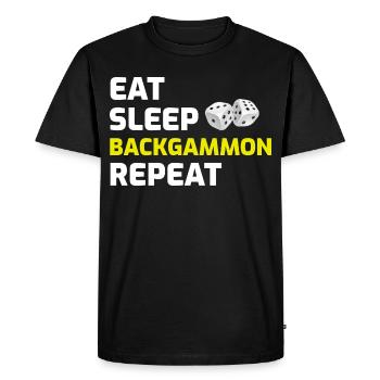 Backgammon Player Board Game Funny Sayings Gift - Men's Premium Organic T-Shirt - black - Front - Nico (187cm)