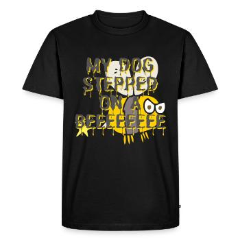 my dog stepped on a bee with fundraiser - Men's Premium Organic T-Shirt - black - Front - Nico (187cm)