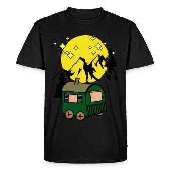 Clair de lune Pleine Lune Nature Montagnes Amoureux de la nature - T-shirt Premium bio Homme - noir - Devant - Nico (187cm)