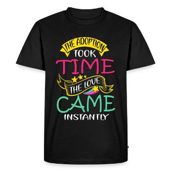 Journée d’adoption, Adoption Maman Papa Parents - T-shirt Premium bio Homme - noir - Devant - Nico (187cm)