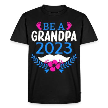 Futur grand-père 2023, 2023 Je serai grand-père, 2023 grand-père - T-shirt Premium bio Homme - noir - Devant - Nico (187cm)