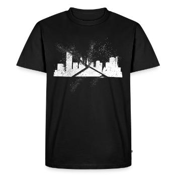 Bonn Allemagne City Skyline Grunge Splash - T-shirt Premium bio Homme - noir - Devant - Nico (187cm)