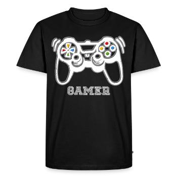 Console de jeux Gamer - T-shirt Premium bio Homme - noir - Devant - Nico (187cm)