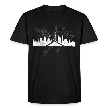 Leipzig Allemagne City Skyline Grunge Splash - T-shirt Premium bio Homme - noir - Devant - Nico (187cm)