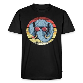 Elephant Africa - Men's Premium Organic T-Shirt - black - Front - Nico (187cm)