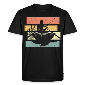 pêche pêche rétro ancien - T-shirt Premium bio Homme - noir - Devant - Nico (187cm)