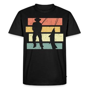 pêche pêche rétro ancien - T-shirt Premium bio Homme - noir - Devant - Nico (187cm)
