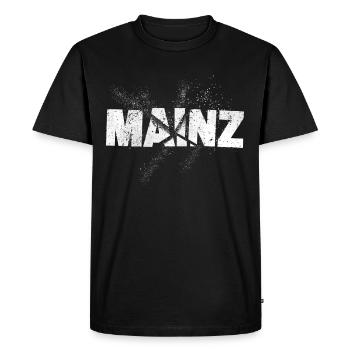 Mayence Allemagne Ville Police Grunge Splash - T-shirt Premium bio Homme - noir - Devant - Nico (187cm)