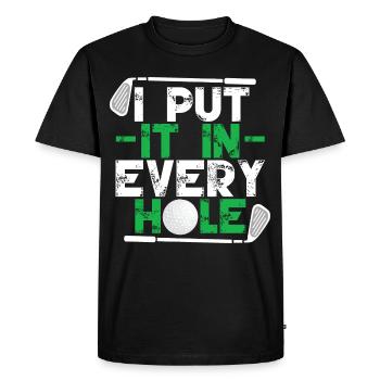 Funny Golf Player Golf Club - Men's Premium Organic T-Shirt - black - Front - Nico (187cm)