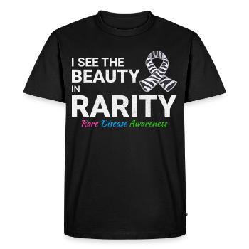 Sensibilisation aux maladies rares de la beauté dans la rareté - T-shirt Premium bio Homme - noir - Devant - Nico (187cm)