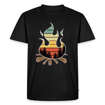 Feu de camp - T-shirt Premium bio Homme - noir - Devant - Nico (187cm)