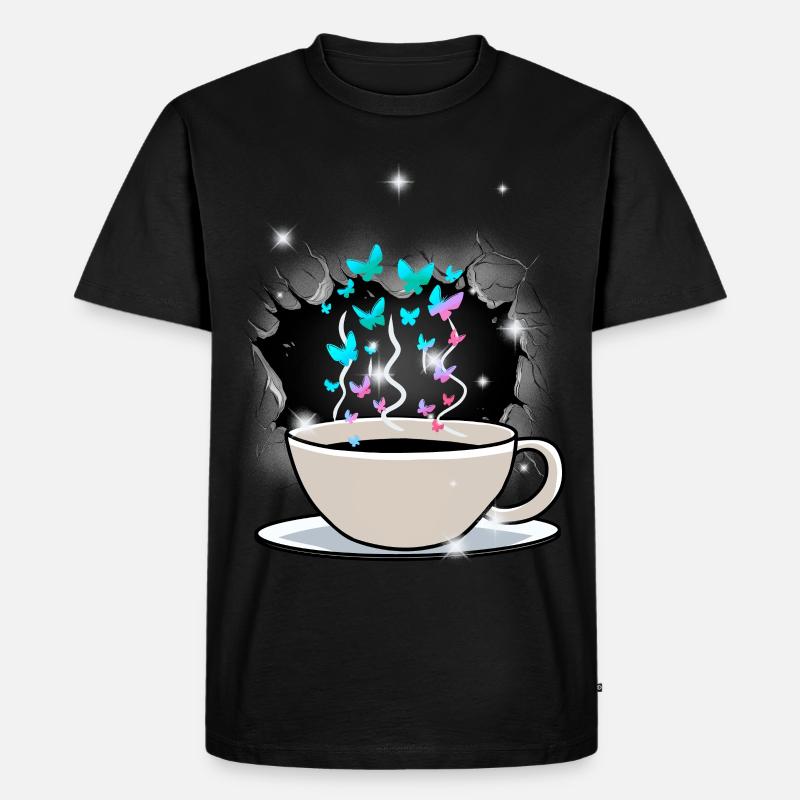 Kaffee Kaffeetasse Koffein - Männer Premium Bio T-Shirt - Schwarz