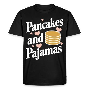 Crêpes Petit-déjeuner Nourriture Crêpe - T-shirt Premium bio Homme - noir - Devant - Nico (187cm)