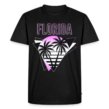 Florida USA Miami America Summer Palm Trees Neon Colorful - Men's Premium Organic T-Shirt - black - Front - Nico (187cm)
