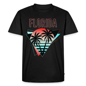 Florida USA Miami America Summer Palm Trees Neon Colorful - Men's Premium Organic T-Shirt - black - Front - Nico (187cm)