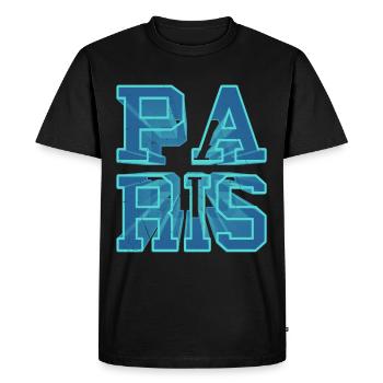 Police 3D de Paris France City Skyline - T-shirt Premium bio Homme - noir - Devant - Nico (187cm)