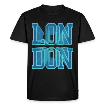 Londres Angleterre UK City Police 3D Skyline - T-shirt Premium bio Homme - noir - Devant - Nico (187cm)