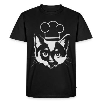 Cat Head Chef's Hat Kitchen Cooking Cat Children - Men's Premium Organic T-Shirt - black - Front - Nico (187cm)