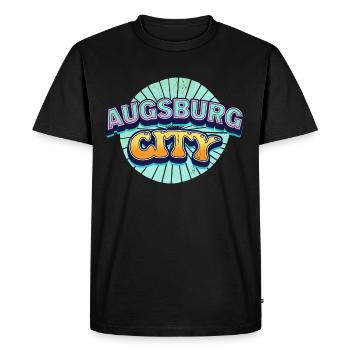 Augsburg Germany City Font Pop Art Comic - Men's Premium Organic T-Shirt - black - Front - Nico (187cm)