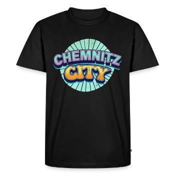 Chemnitz Allemagne City Font Pop Art Comic - T-shirt Premium bio Homme - noir - Devant - Nico (187cm)