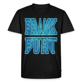 Francfort Allemagne Ville 3D Font Skyline - T-shirt Premium bio Homme - noir - Devant - Nico (187cm)