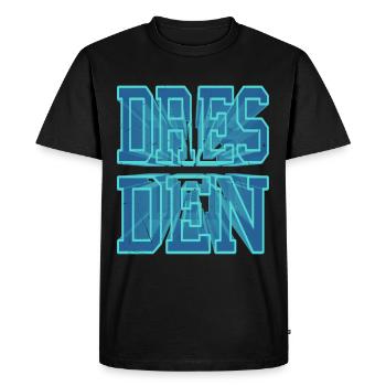 Dresde Allemagne Ville 3D Police Skyline - T-shirt Premium bio Homme - noir - Devant - Nico (187cm)