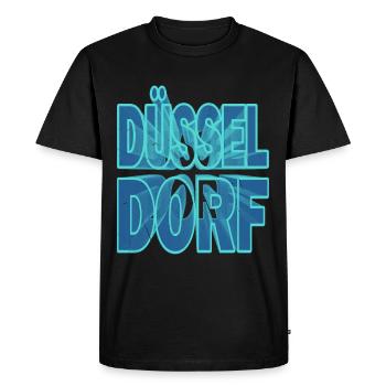 Dusseldorf Allemagne Ville 3D Police Skyline - T-shirt Premium bio Homme - noir - Devant - Nico (187cm)