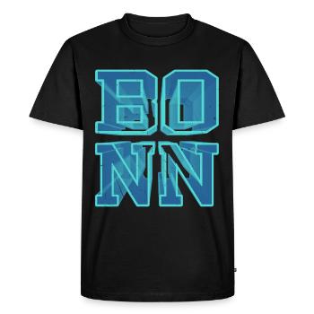 Bonn Allemagne Ville 3D Police Skyline - T-shirt Premium bio Homme - noir - Devant - Nico (187cm)