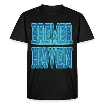 Bremerhaven Allemagne Ville 3D Police Skyline - T-shirt Premium bio Homme - noir - Devant - Nico (187cm)