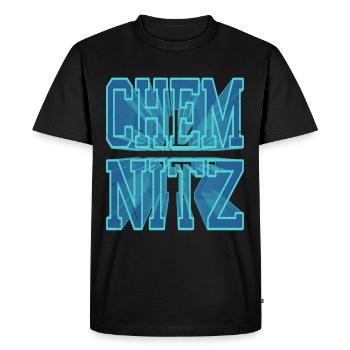 Chemnitz Allemagne Ville 3D Police Skyline - T-shirt Premium bio Homme - noir - Devant - Nico (187cm)
