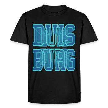 Duisburg Allemagne Ville 3D Police Skyline - T-shirt Premium bio Homme - noir - Devant - Nico (187cm)
