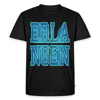 Erlangen Allemagne Ville 3D Police Skyline - T-shirt Premium bio Homme - noir - Devant - Nico (187cm)